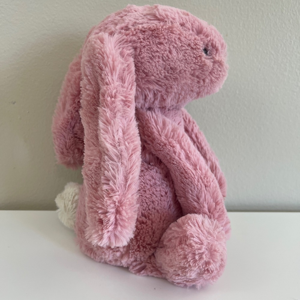 Jellycat Bashful Petal Bunny Pink w/ WHITE TAIL 12" Medium Plush Stuffed Animal - Picture 4 of 9